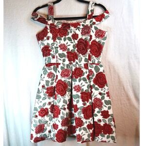 Chasing Fireflies Girls Semiformal Rose Dress 16 Cold Shoulder Brocade